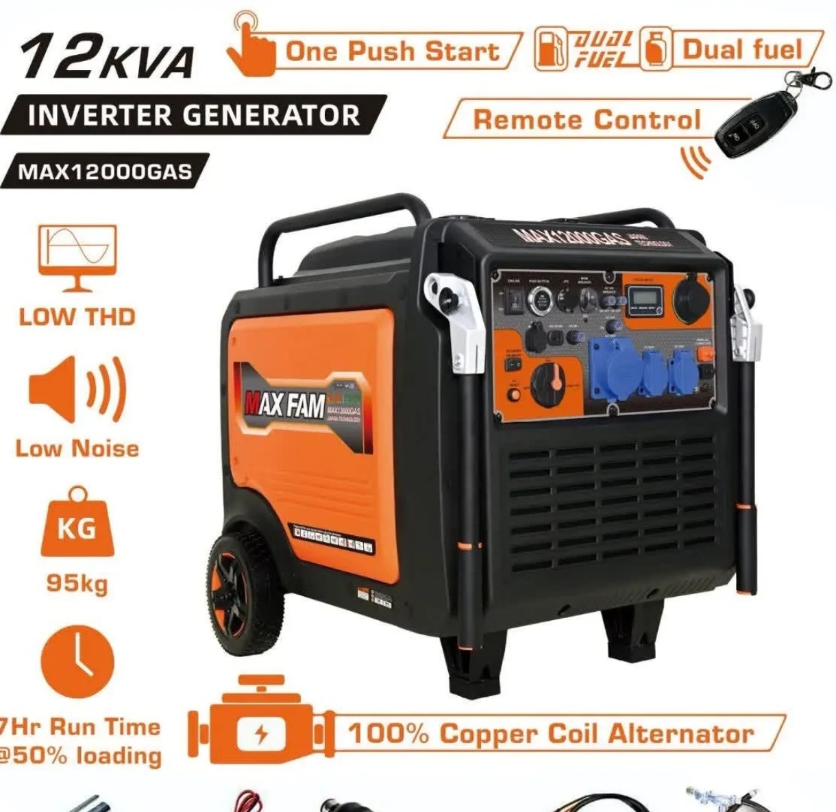 مکس فام MAX12000GAS | موتور برق گازی و بنزینی 12KVA